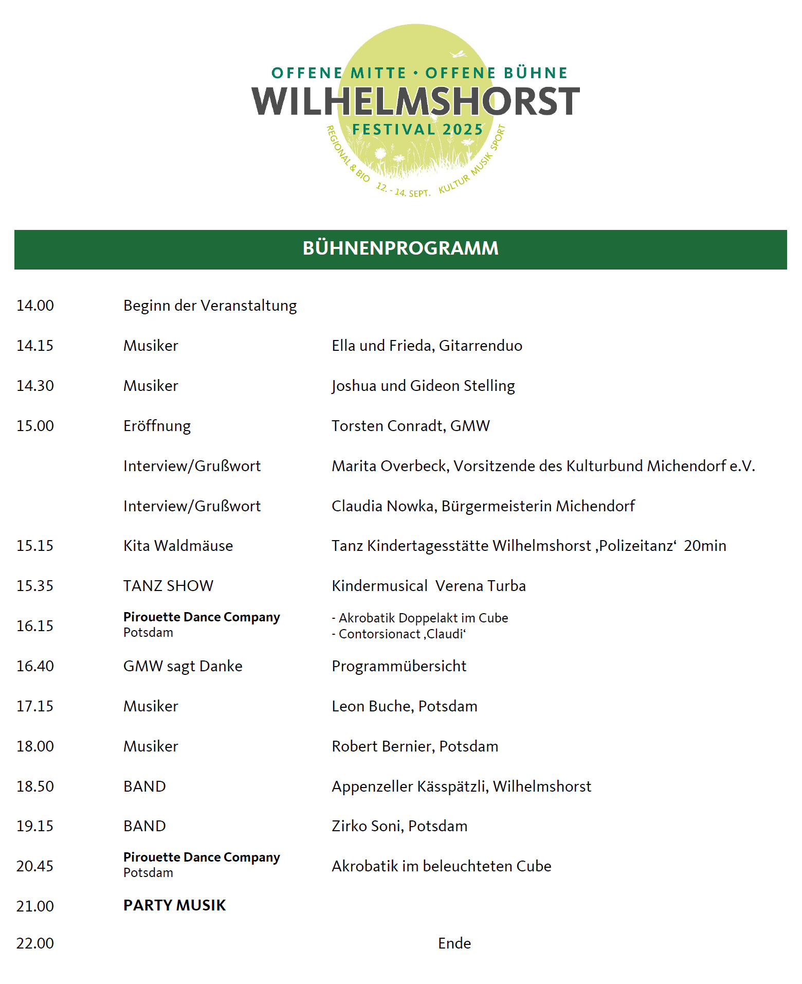 Gestaltung Mitte Wilhelmshorst